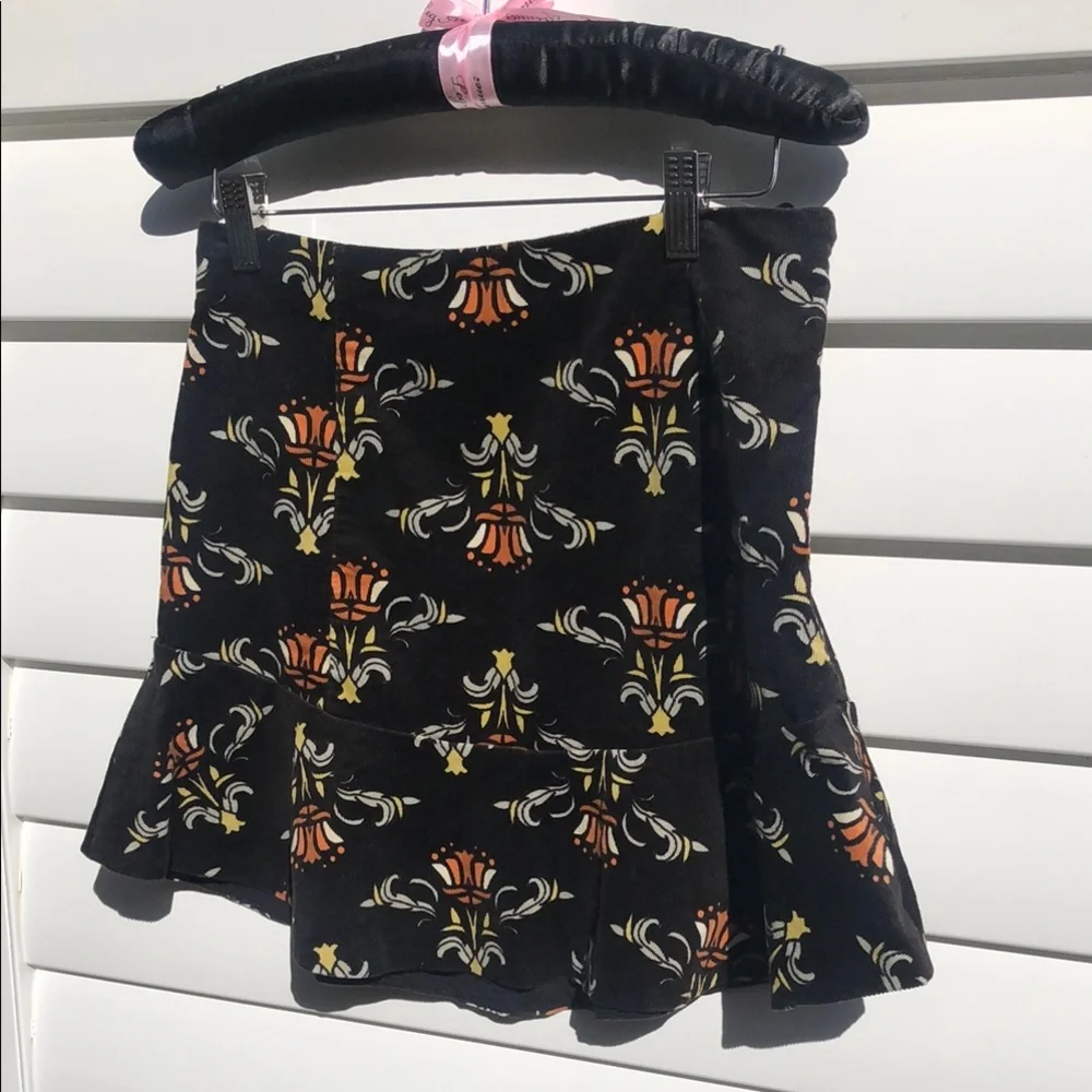 Free People Black and Orange Ruffled Mini Skirt - Picture 5 of 10